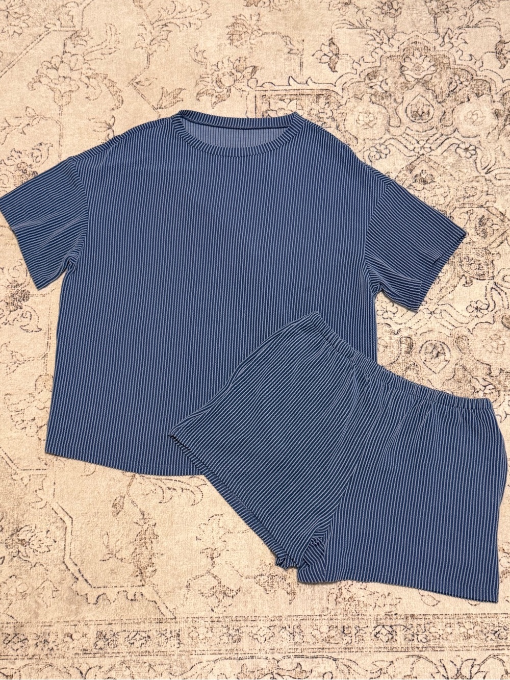 Navy Blue Short Lounge Set